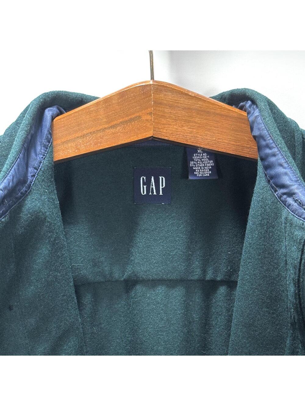 VTG 90’s GAP Dark Green Wool Chamois Shirt Jacket - XL - Picture 3 of 5